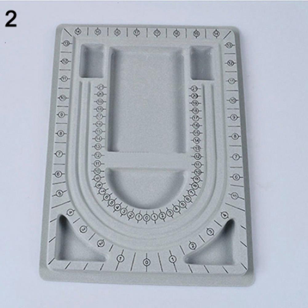 Bead Board Bracelet Beading Tray Necklace DIY Making Craft Jewelry Meter Panel Tool 7 Style Gray Flocked