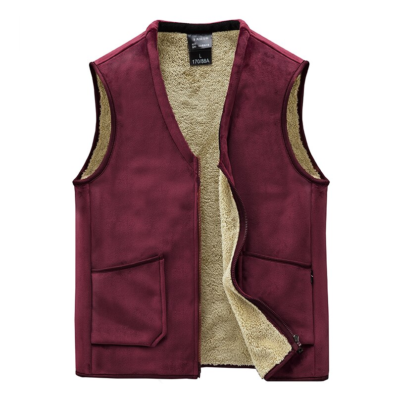 Gilet Polaire Homme Sans Manches 5XL - Gilet Chaud Doublé Type Doudoune - Fermeture éclair - Grandes Tailles Hiver