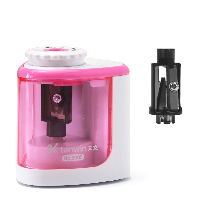Sacapuntas eléctrico/Manual 2 en 1 Tihoo, sacapuntas automático y seguro portátil para oficina, material escolar, papelería Tenwin: 8005-Black-8013