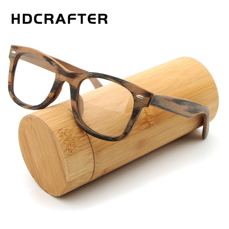 Hdcrafter resepti lasit runko retro puinen tavallinen likinäköisyys lasit kirkas linssi puu neliön silmälasit kehykset silmälasit
