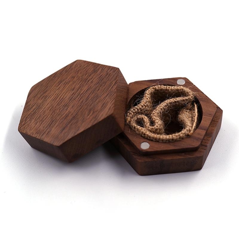 Caja de madera para anillos de compromiso, propuesta, ceremonia de boda, caja para anillos de exhibición de Joyas, caja para anillos: 37