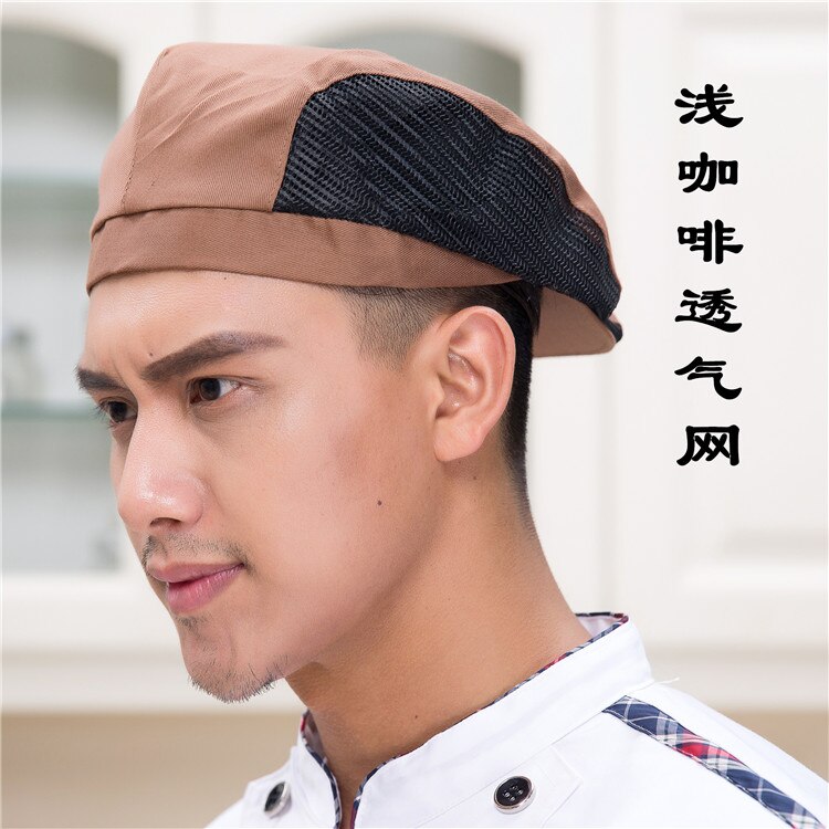 9 colores gorra de rejilla transpirable para café panadería camarero gorro de trabajo Hotel restaurante comida servicio Chef sombrero Unisex sombrero de retazos: 10