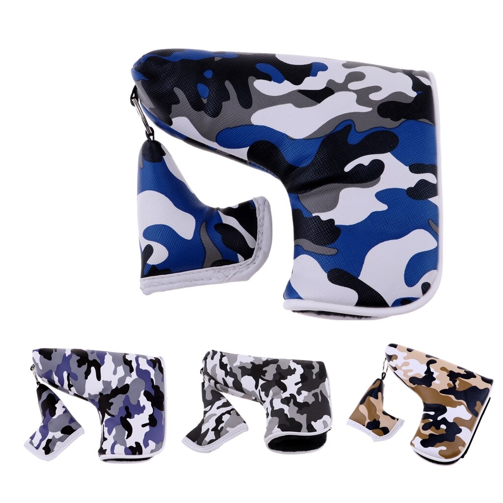 Compact Golf Blade Putter Head Sleeve Camouflage Pattern Headcover Protection