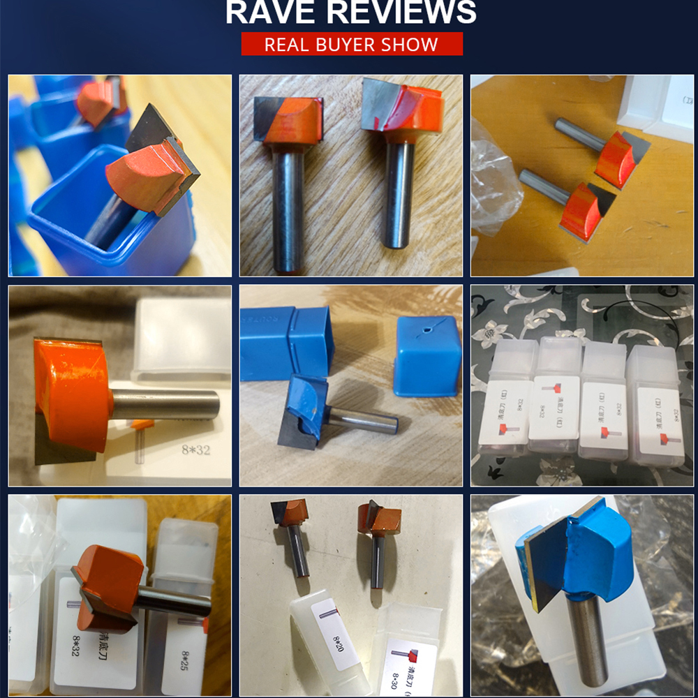 VACK 6/8mm Shank Cleaning Bottom Bit Engraving Wood Cutter Solid Carbide Milling End Mill 18mm 20mm 30mm 32mm Woodworking Tool