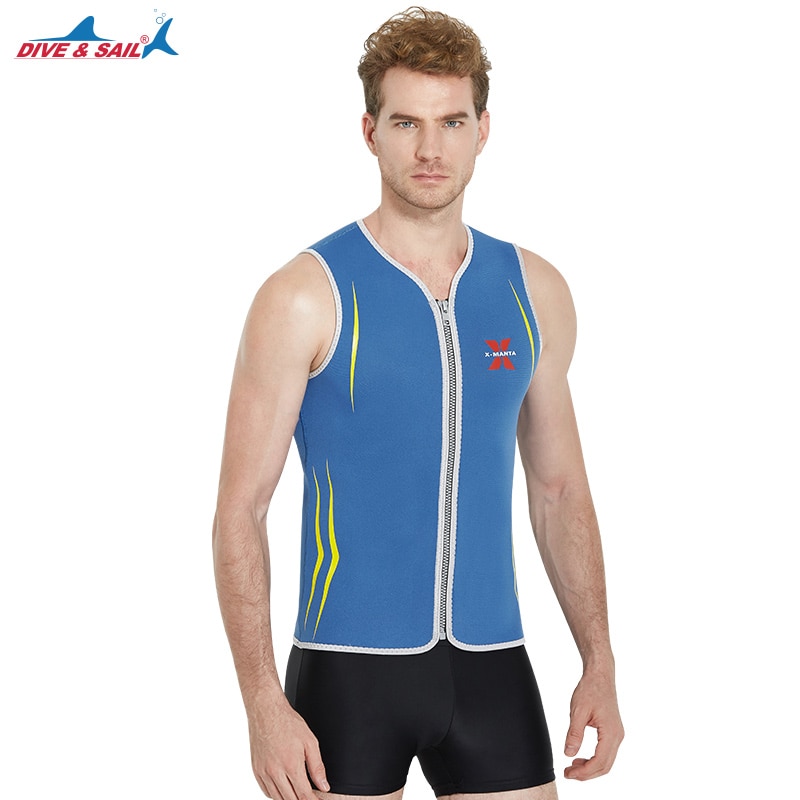 Dive Sail Wetsuits Top Sleeveless Premium Neoprene SCR 3mm Wetsuit Vest Scuba Diving Surfing Swim Snorkel Suit Wet Suits Blue