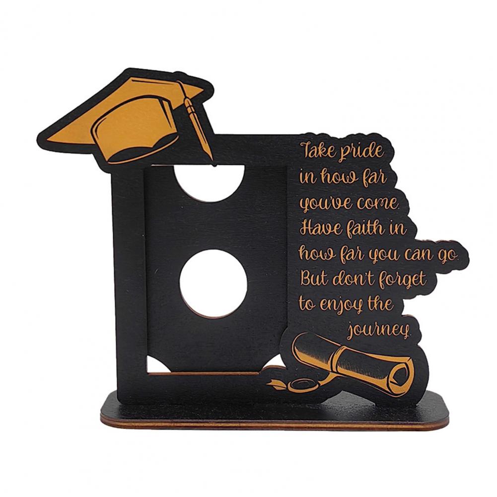 1 Set Picture Frame DIY Wooden Graduation Picture Display Frame Vintage Rustic Graduation Photo Frame For Desktop Decoration: black