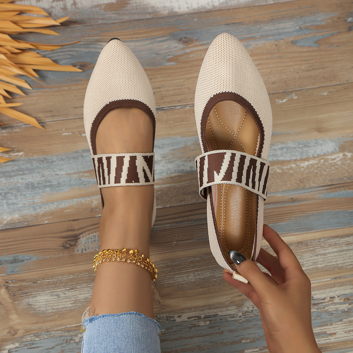 Dames ballet flats vrijetijdsschoenen lage hak blote voeten elegante vrouw sneakers Socofy comfortabele puntige neus aangeboden