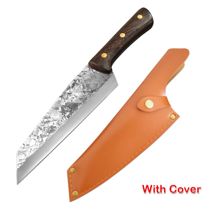 Chinese Kitchen Chef Knife Multifunctional Meat Cleaver Vegetable Cutter Butcher Knife Slicing Knife Cooking Tools: C with cover