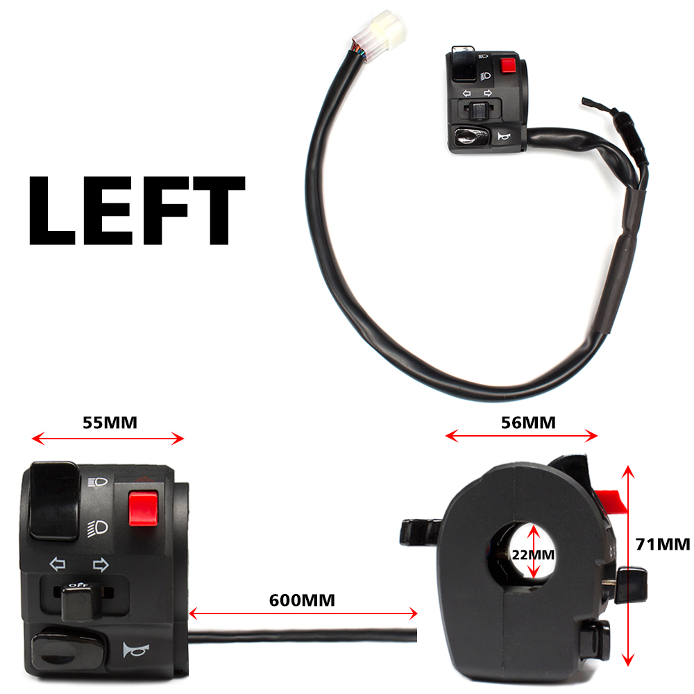 Bike Kill Switch Motorcycle Turn Signal Switches Moto Hazard Horn Passing for Suzuki GN250 Honda CG125 CB125 CB250 CB300 CB650: LEFT