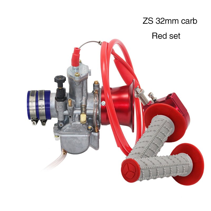 Zsdtrp carburador pwk para motocicleta, modificado, 21, 24, 26, 28, 30, 32 e 34mm, com aderência do acelerador, filtro de ar copo para scooter atv: 32mm set