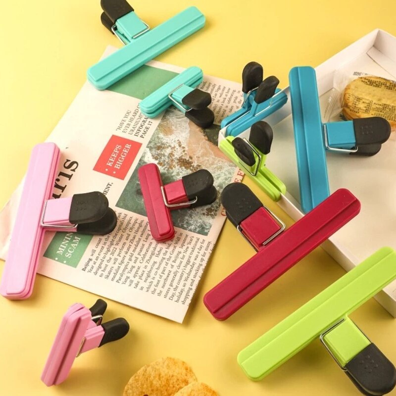 4 sztuk z tworzywa sztucznego klip robić żywności robić przechowywania świeżego szczelnie zamykana torebka klip, odporny na wilgoć, zamknięte klip plik wiążące klip narzędzia kuchenne uszczelnione klip