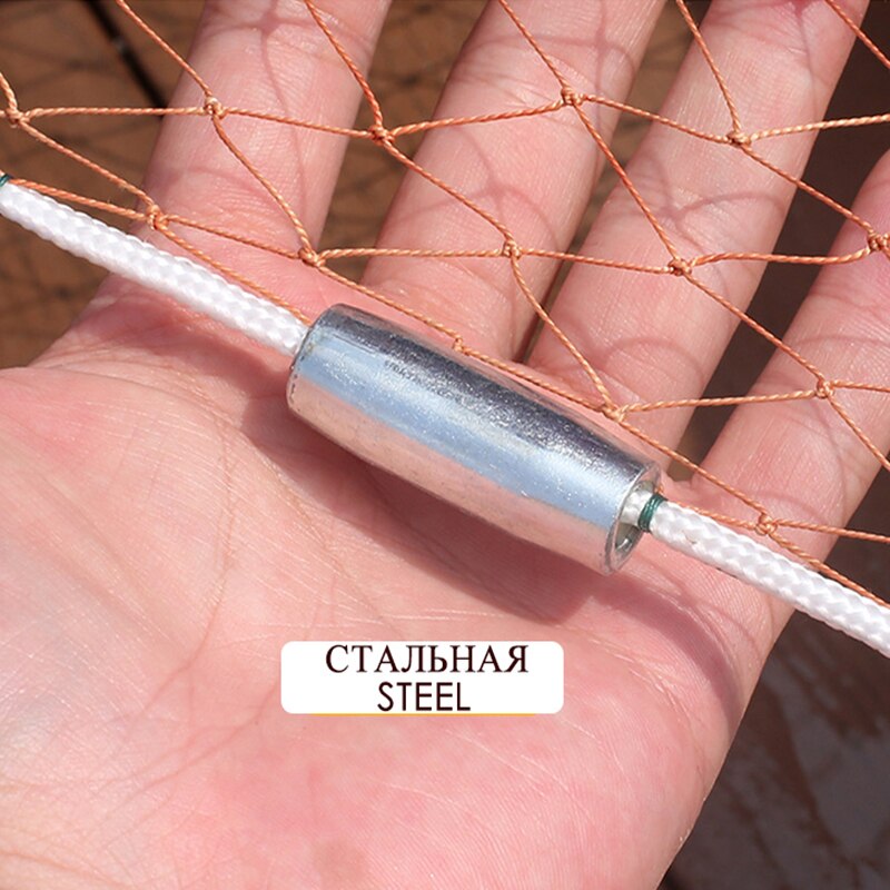 Lawaia Aluminum Ring Cast Net Fishing Network American Style Braided Cable Steel Pendants Throwing Fish Net Sports Fishing Tools
