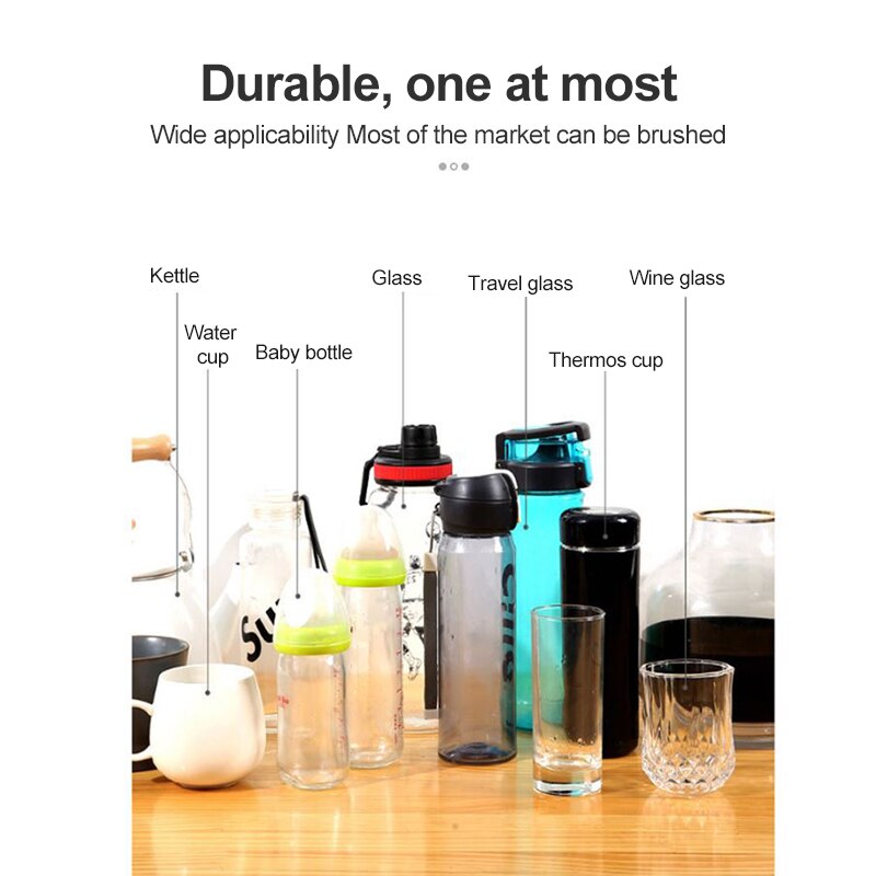 L-formet rengøringsbørste til kopper, rengøringsbørste til langt håndtag, rengøringsbørste til babyflaske rengøringsgenstande til rengøringsglas