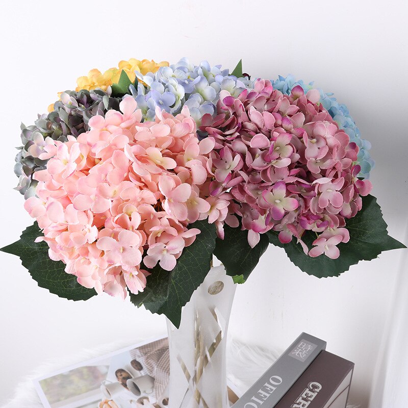 Artificial Silk Hydrangea Wedding Decoration Holding Flowers Single Hydrangea Flower Arrangement Accessories Diy Christmas Home
