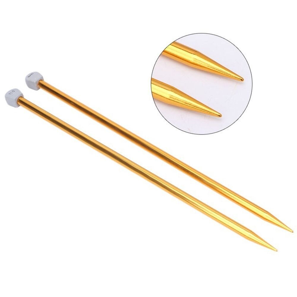 2Pcs/set DIY Single Pointed Long Sweater Straight Pins Knitting Needles Aluminum Weaving Tool Sewing Needles