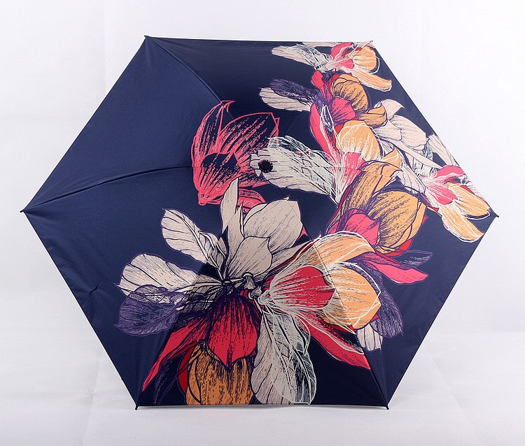 Yada ins store blomster mønster 5- folde regnfuld mini lomme paraply til kvinder mænd anti-uv små parasol plante paraplyer  yd200297: Yd200297ny