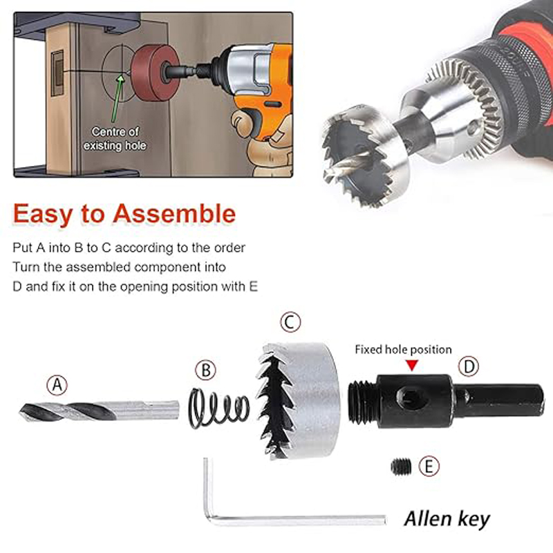 Serra de buraco hss 16-100mm cobalto aço de alta velocidade m35 conjunto de ferramentas de aço inoxidável para metal perfuração de aço inoxidável metalurgia