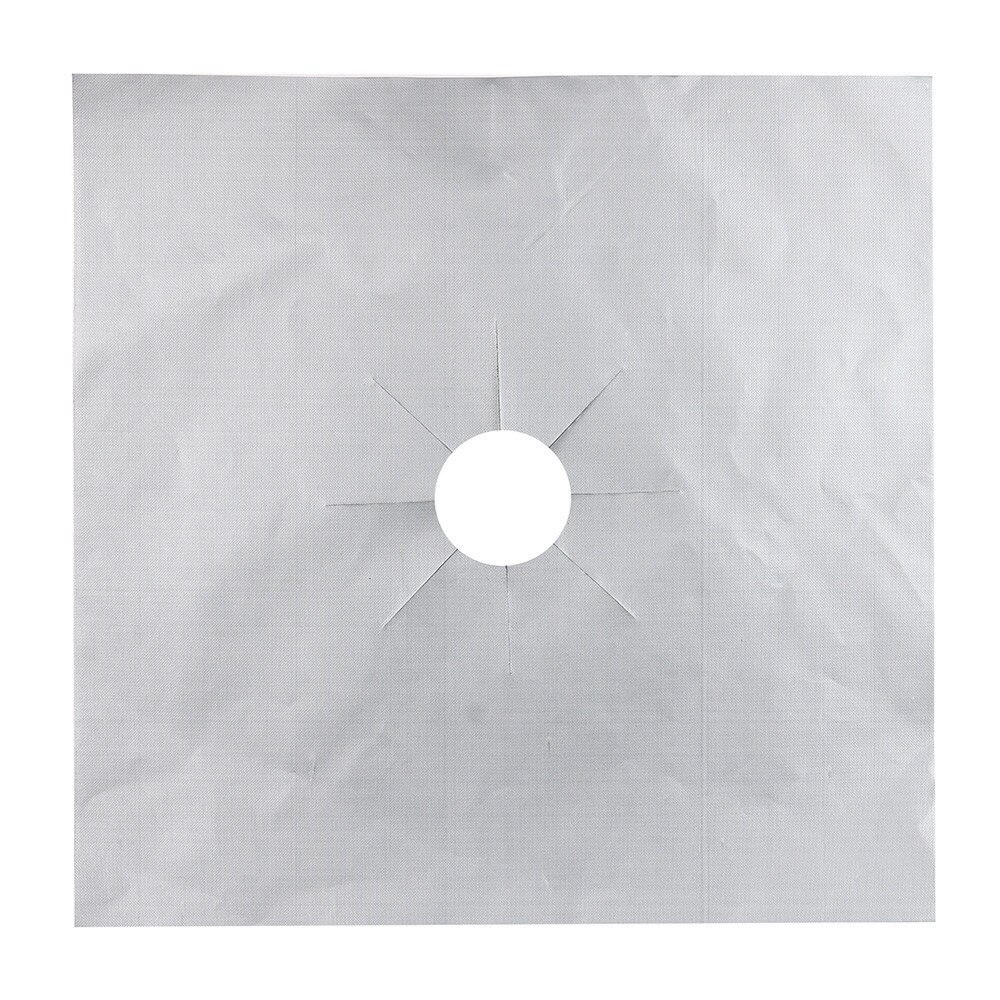 Gjenbrukbar universal brenner brenner deksel 2 stk glassfibermateriale beskytter plate ovn liner kjøkkenutstyr  #3 a 20: Sølv