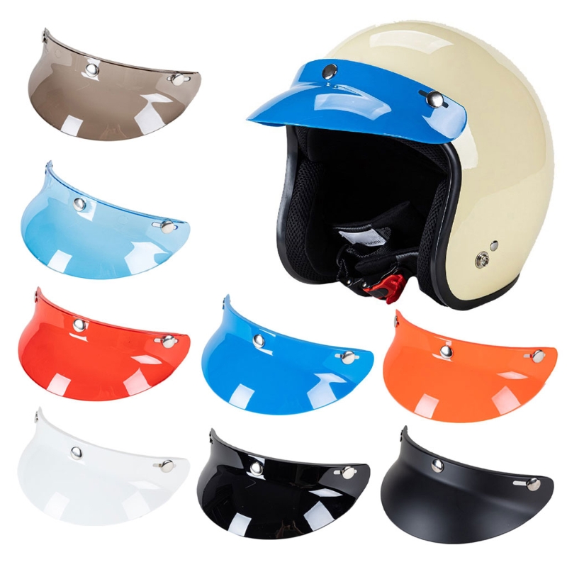 Lente de visera de burbuja para casco de motocicleta, 3-Snap, 3/4, Retro, cara abierta, D7YA