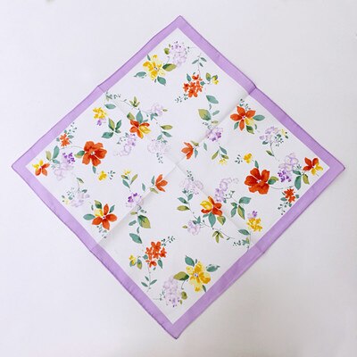 Women handkerchief soft cotton flower printed 45cm/Many Uses: 2