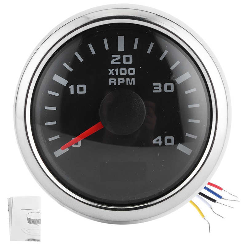 Digital Tachometer Gauge 52mm 4K RPM LCD Hour Display Meter Waterproof for Car Yachts Motorcycle ABS Car Tachometer