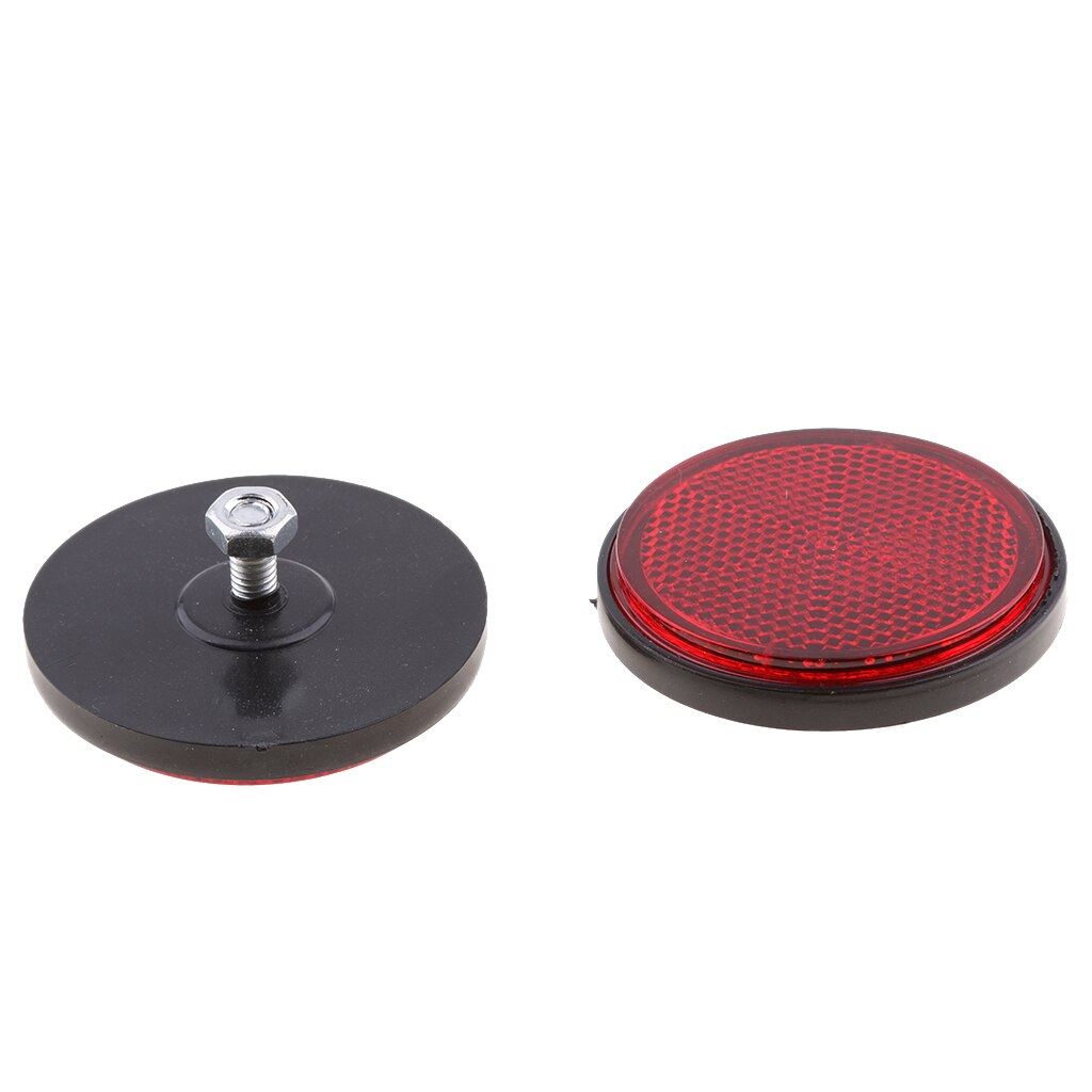 Réflecteur rond réfléchissant plastique pour moto | 4 pièces, vtt Scooter Dirt Bike Go Kart, Quad Bike 4 roues rouges