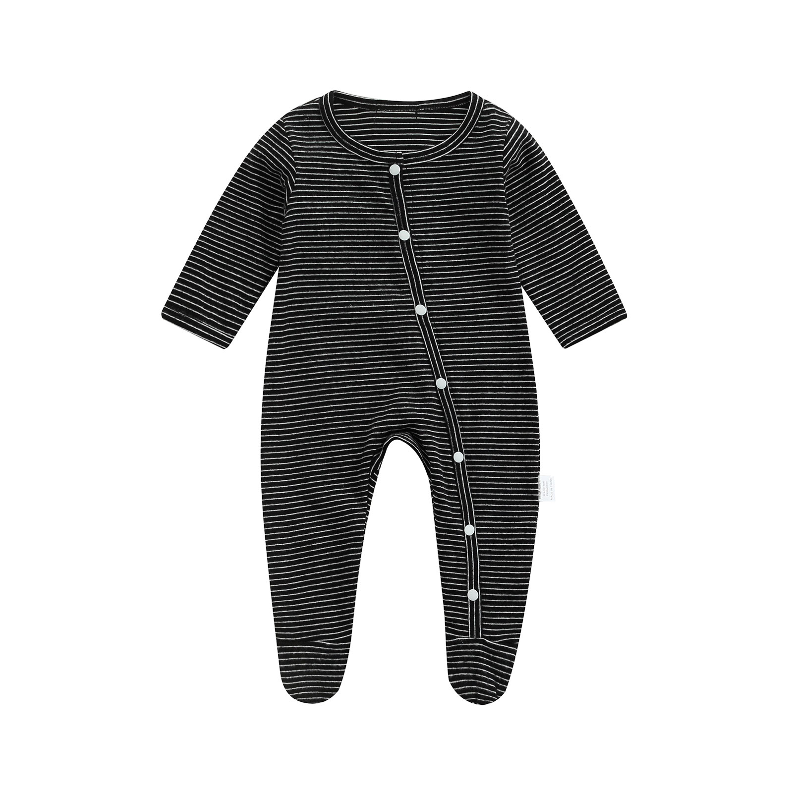 Baby Meisje Jongen Pasgeboren Romper Gestreepte Betaalde Meisjes Jongens Gestreepte Footies Katoenen Kleding: A / 0-3Months