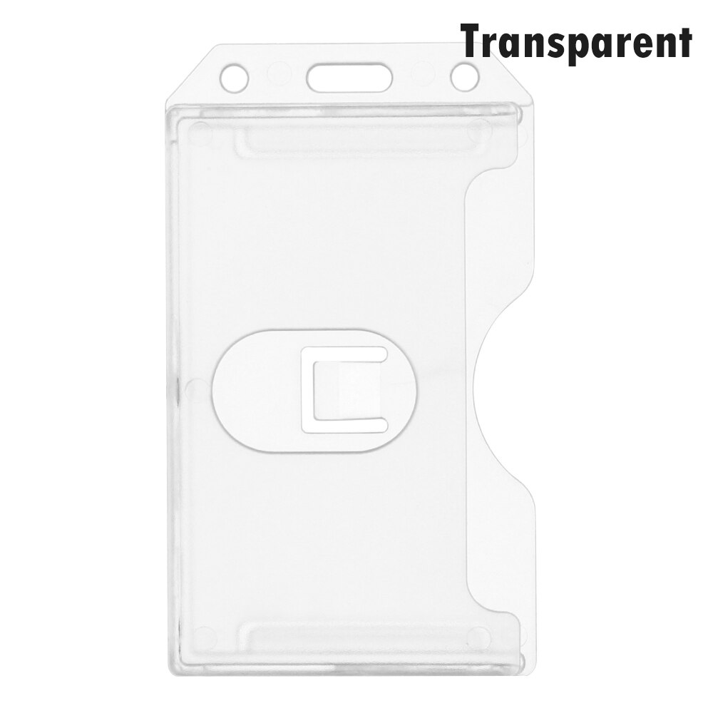 Portable Practical Durable Multi-use Hard Plastic Badge Work ID Card Holder Protector Cover Case Double Sided ID Card Box Supply: transparent1
