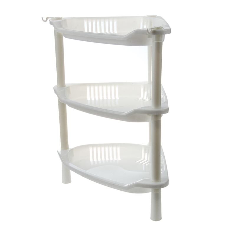 3 Tier Plastic Corner Shelf Organizer Cabinet Bathroom Kitchen Sundries Storage Rack