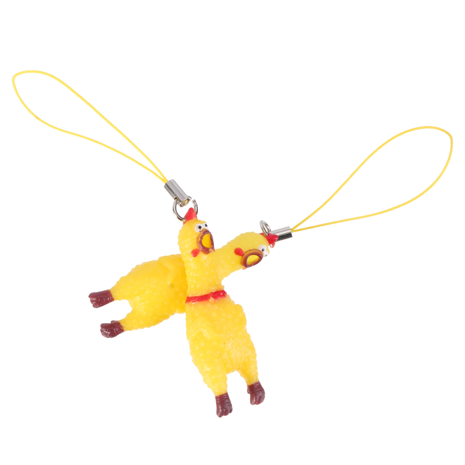 Chicken Keychain Rubber Screaming Squeaking Lanyard Squeeze Squeaky Chain Funny Pendant Key Keychainscharm Dog Minichains Toy
