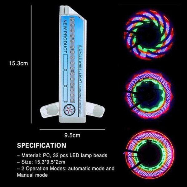 3D Fahrrad Speichen LED-leuchten Bunte Fahrrad Rad Licht Multi-farbe 42 aufbringen 16 LED Fahrrad Speichen Lichter