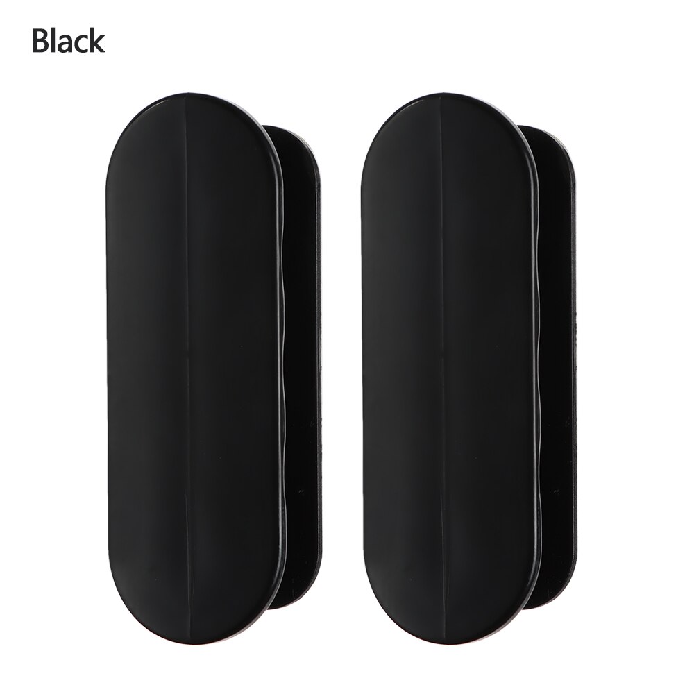 1pc/1 par multifunktionella skåpknoppar möbelknoppar plast självhäftande dörrhandtag garderobshandtag dörrsäkerhetsbeslag: Svart