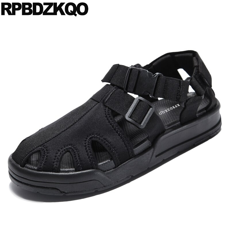 Mannen Gladiator Sandalen Zomer Romeinse Inheemse Sneakers Zwarte Gesloten Teen Ademend Strap Outdoor Sport Mesh Schoenen Mode Visser