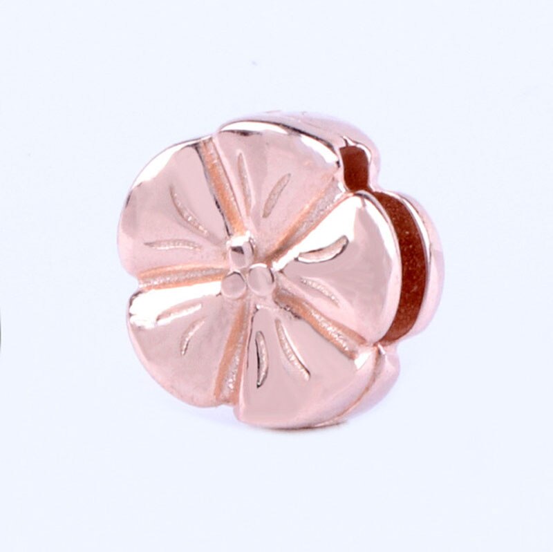 925 Argento sterlina In Oro Rosa di Fascino Bianco Zirconia clip di Misura Branelli Originale Pandora Riflessioni Braccialetto FAI DA TE Gioielli delle donne Regali