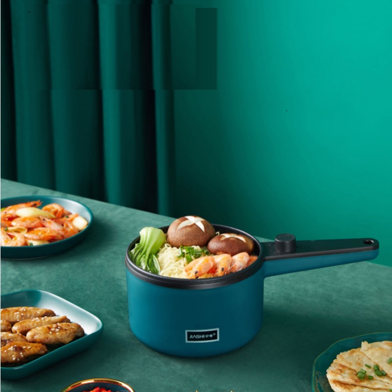 700W Electric Cooking Pot Portable Pot Rice Cooker Multicooker Ceramic Liner Smart Electric Skillet Single/Double Layer 1.6L