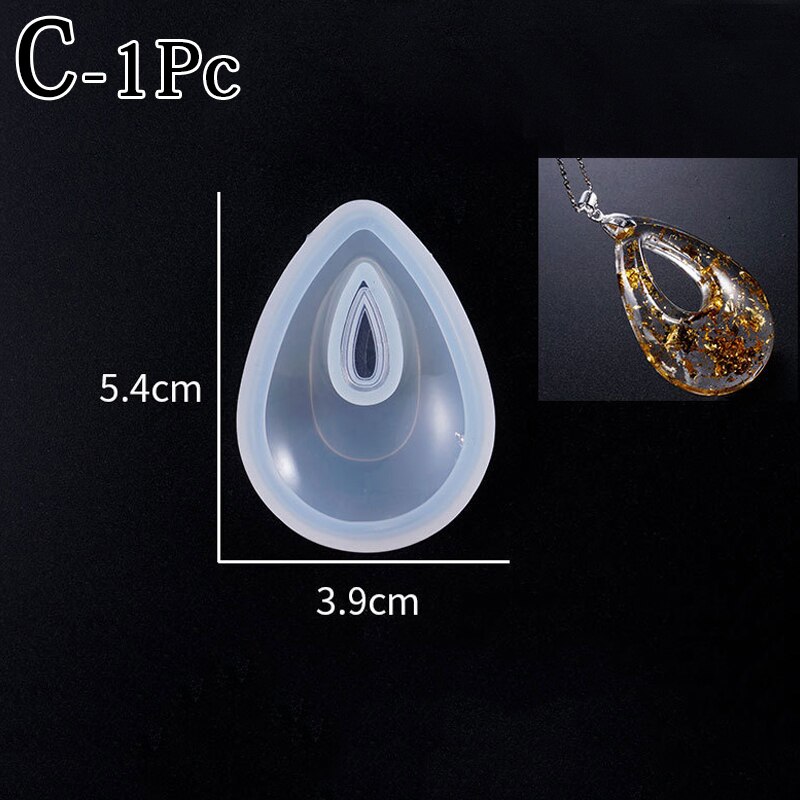 DIY Silicone Pendant Water Mold Epoxy Resin Craft Making Tool Jewelry Crystal Necklace Bracelet Earrings Geometric 3D Craft: C