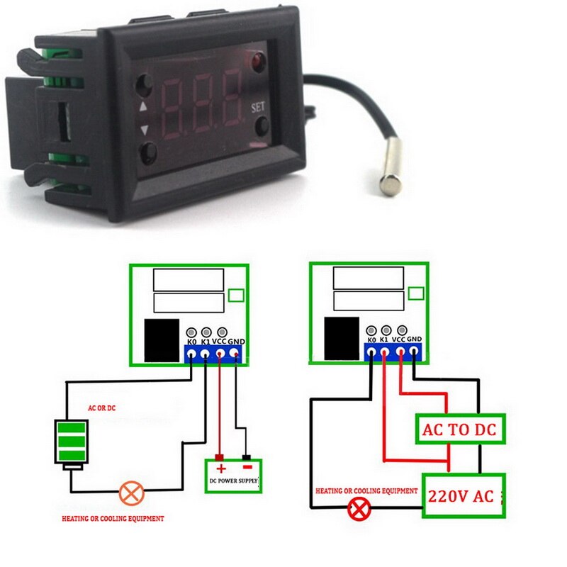 Digital Thermostat Temperature Controller Temp Control Switch with NTC ProbeTemperature Controller Thermostat Thermoregulator