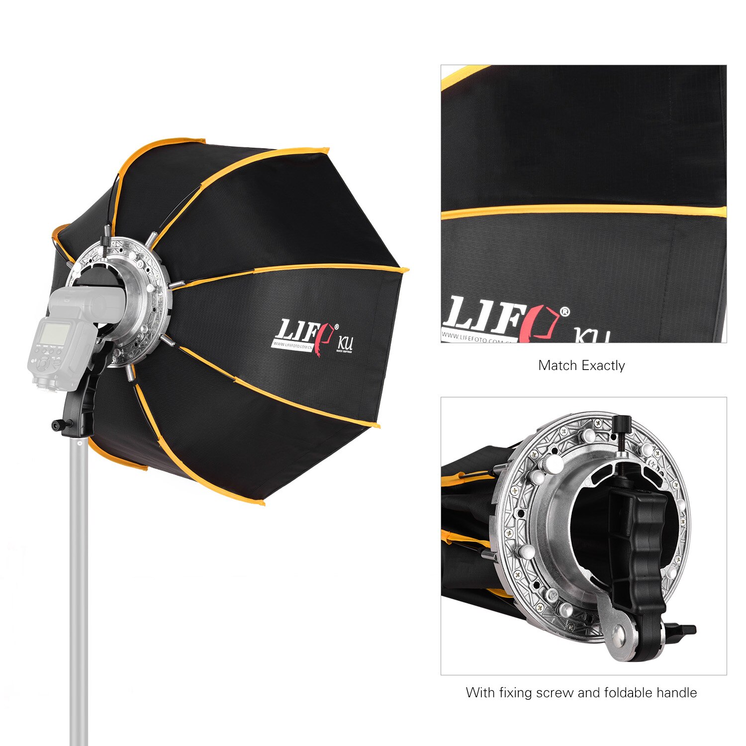 Lif 60cm / 23.6 tommer speedlite flash lys fotografering soft box paraply bærbar ottekant softbox til godox v canon nikon flash
