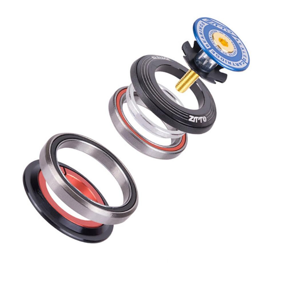 Bicycle Headset 42mm 52mm CNC 1 1/8"-1 1/2" MTB Bearing Straight And Tapered Tube Fork IS42 IS52 Steer Column Integrated System: Blue