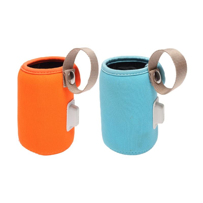 Funda calefactora para biberones con USB, bolsa de aislamiento antideslizante antiescaldado, calentador de leche portátil para coche D08C