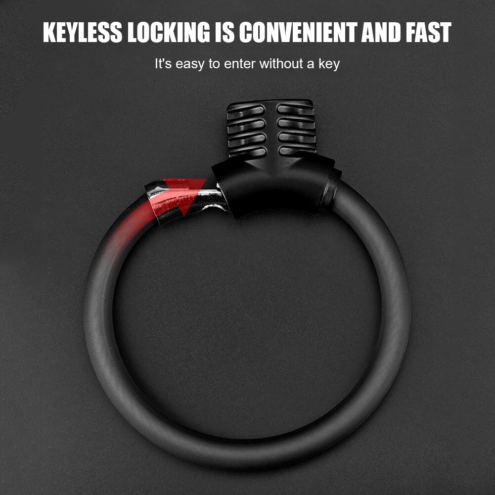Bicycle Ring Locks Reflective Anti-theft Bike Cable Lock Security Mountain Road Biking Portable Dustproof Cycling Parts