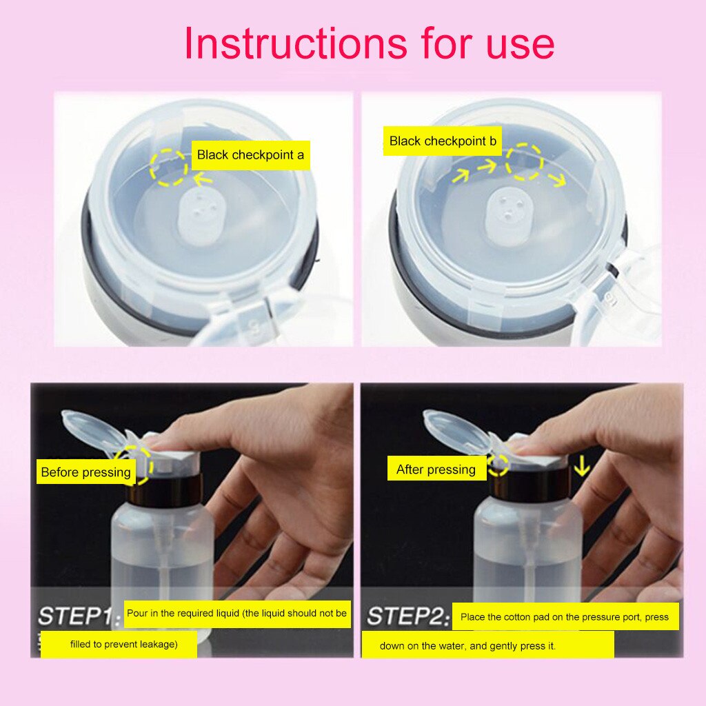 1Pcs Beauty 100Ml Lege Plastic Nagellak Remover Liquid Druk Pumping Dispenser Lege Bid Fles Nagels Art Cleaner tool L921