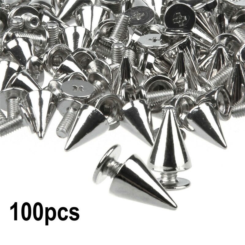 100 Stks/partij Legering Spikes Cone Studs Rivet Bullet Spikes Cone Schroef Studs Kleding Leathercraft Punk Rock 7X10Mm coned Spikes