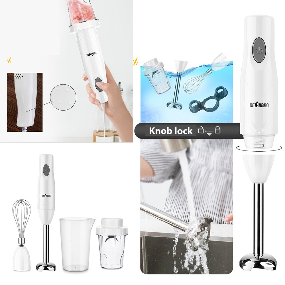 Hand Blender Electric Kitchen Portable Food Processor Mixer Juicer Multi Function Quick Cooking Baby Food Maker 150W