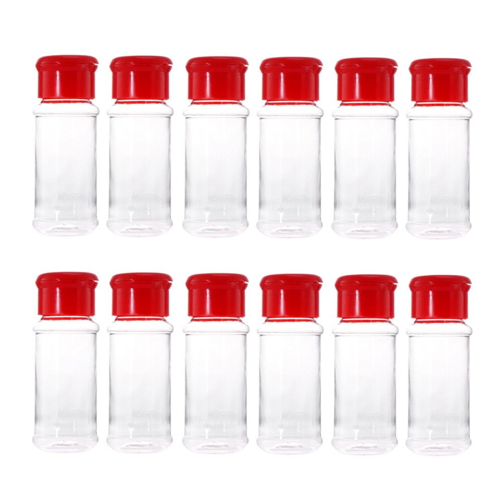 12 Stuks Plastic Spice Zout Peper Shakers Kruiden Jar Kan Barbecue Kruiderij Jar Flessen Cruet Container Keuken Benodigdheden Gadget