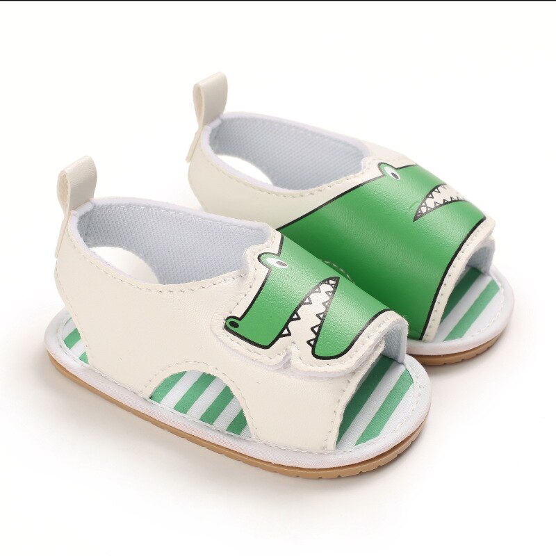2021 nuovi sandali antiscivolo per bambini in PU estate bambino bambini ragazzi sandali da cartone animato Sneakers scarpe da bambino Prewalker per bambini: White 1 / 13-18 mesi