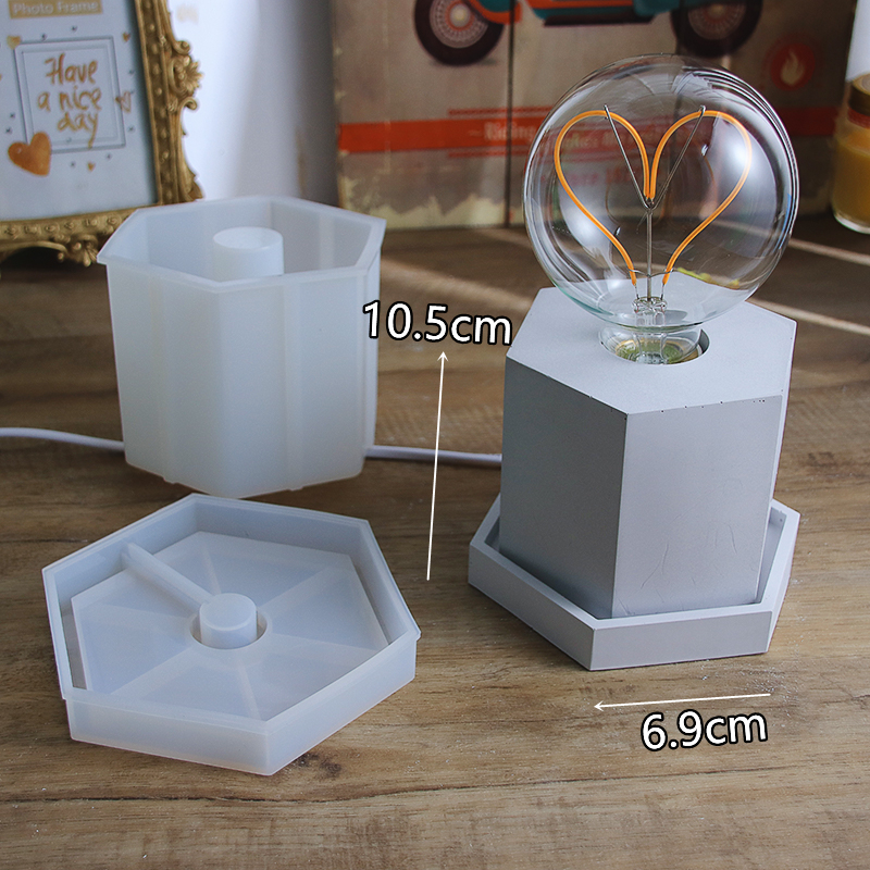 Soporte de lámpara incandescente, molde de silicona DIY, casquillo de lámpara de resina Epoxy de cemento, soporte de bombilla de noche, moldes de silicona de yeso, novedad de 2024: Verde claro