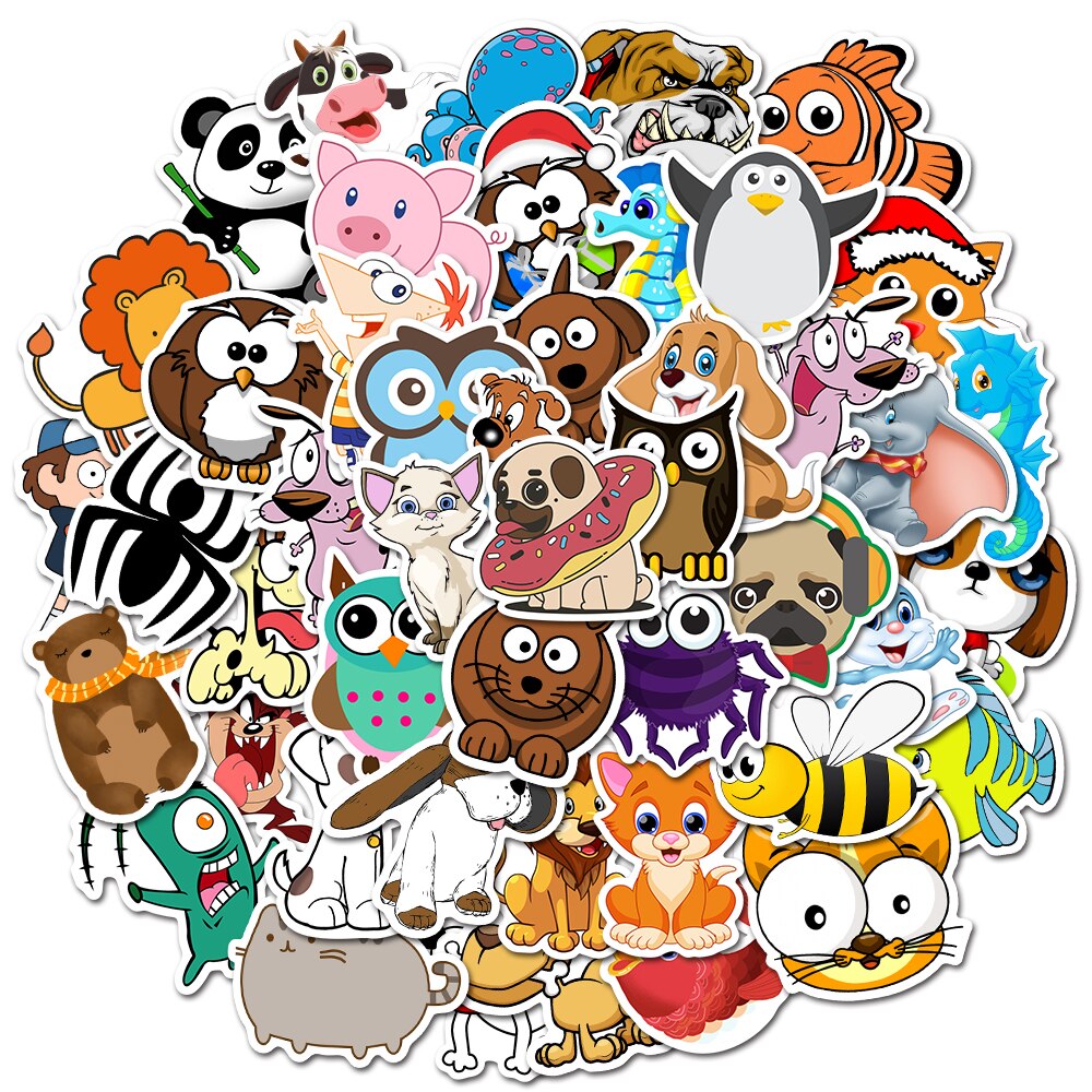 50 PCS Cartoon Simple VSCO Girls Kawaii Stickers For Chidren Toy Waterproof Sticker to DIY Laptop Bicycle Helmet Car Decals: AZ045