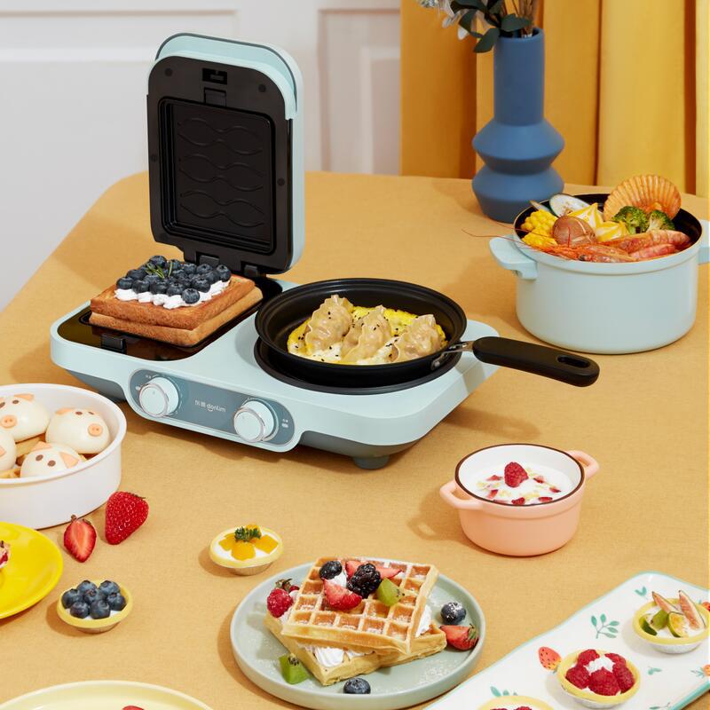 Poêle à frire électrique multifonction 3 en 1, 220V, poêle ménagère, pour pain, pizza, sandwich