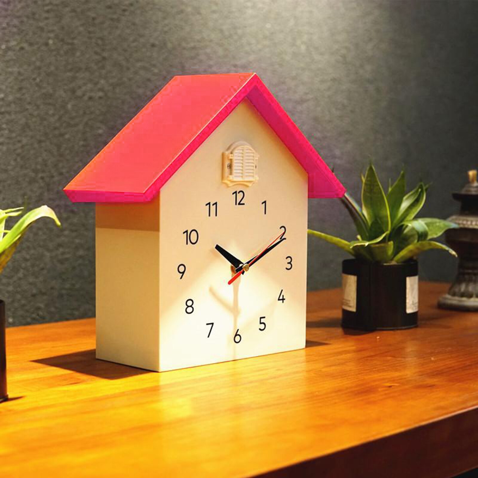 Digital Cuckoo Clock Bird House Wall Clock Tabletop School Livingroom Clock